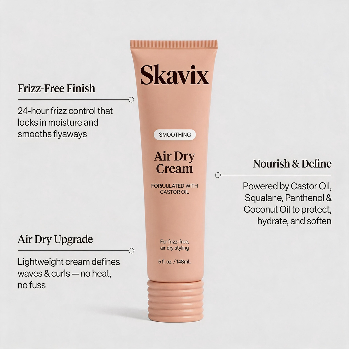 SKAVIX™ 24-Hour Frizz Control Air Dry Cream – Smooth, Define & Style Without Heat
