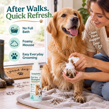 SmileFitPro™ Rinse-Free Pet Shampoo Mousse – Waterless Clean, Deodorize & Freshen Dogs & Cats