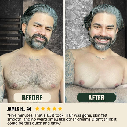 BBOJI™ 5-Minute Men’s Hair Removal Cream – Razor-Free Smooth Skin for Body & Intimate Areas