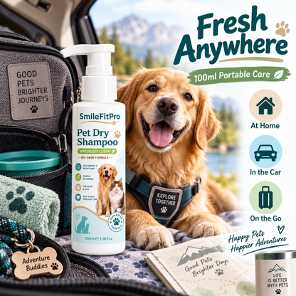 SmileFitPro™ Rinse-Free Pet Shampoo Mousse – Waterless Clean, Deodorize & Freshen Dogs & Cats